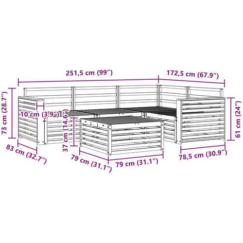  Set vanjskih sofa 5 kom. Prirodna Čvrsto drvo akacije Slike
