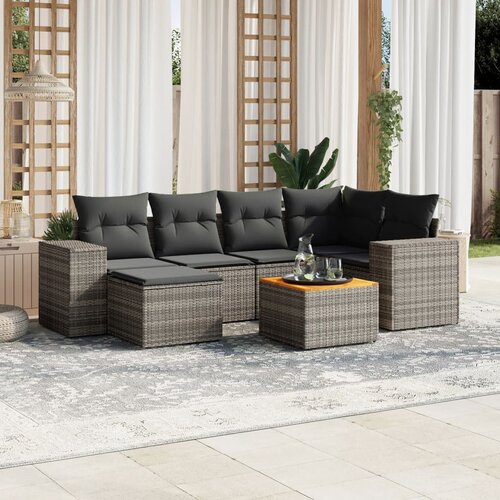 vidaXL 7-dijelni set vrtnih sofa sivi od poliratana Cijene