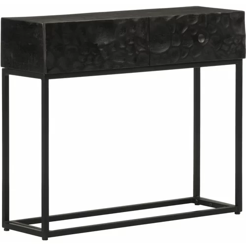  Konzolni stol crni 90 x 30 x 76 cm masivno drvo manga i željezo