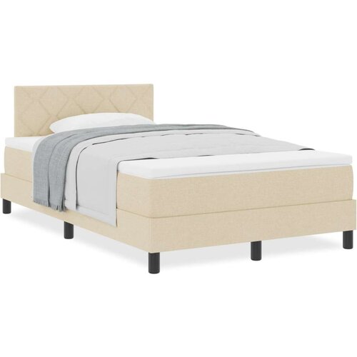  Krevet s box spring sustavom i madracem krem 120x200 cm Tkanina Slike