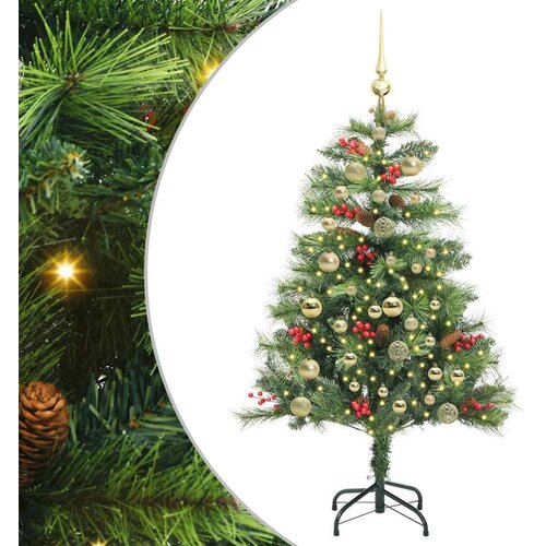 vidaXL Umestno božično drevo z LED lučmi Zelena 150 cm PVC in kovina, (5000067289) Cene