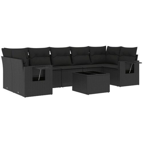 Maison Chic Seti vrtnega pohištva - Vrtna garnitura - Vrtni pohištvo set 8-delna z blazinami črn poli ratan, (21800304) Cene