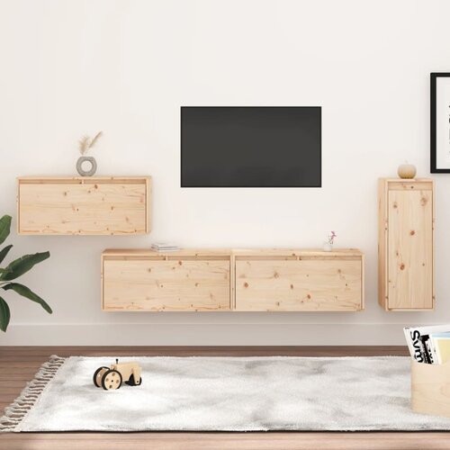 The Living Store TV omarica 4 kosi trdna borovina - TV Omarica, (21375334) Cene