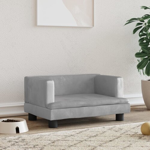 vidaXL Pasja postelja svetlo siva 60x40x30 cm žamet Cene