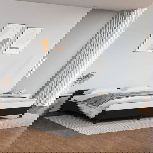 VidaXL Okvir za krevet s uzglavljem crni 180x200 cm od umjetne kože Slike