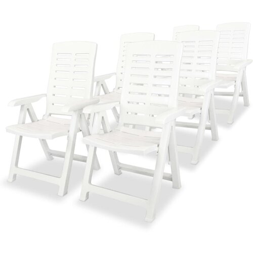 The Living Store Nastavljivi vrtni stoli 6 kosov plastika bele barve - Vrtni Stol, (21476617) Slike