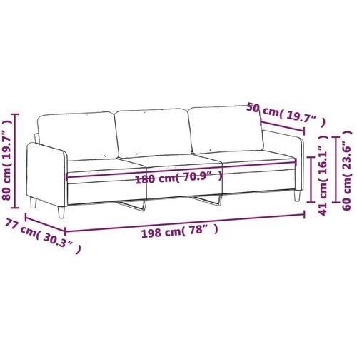  Trosjed od tkanine krem 180 cm Slike