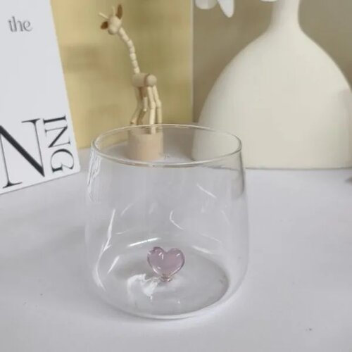 CUTE&amp;amp;COOL HOME staklena ča&amp;scaron;a sa srcem, 400ml Slike