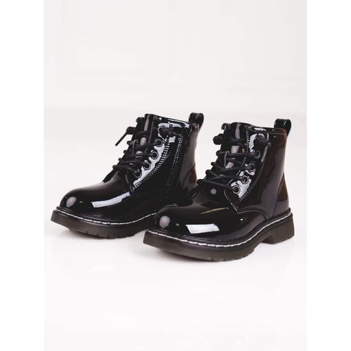 SHELOVET Lacquered girl trappers black Slike
