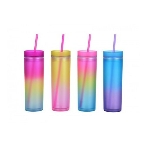  Style, čaša sa cevčicom, plastična, duga, 470 ml, miks ( 705500 ) Cene