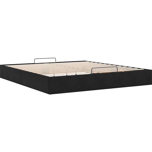 VidaXL Otomanski okvir kreveta bez madraca crni 180x200cm bar&amp;scaron;unasti Slike