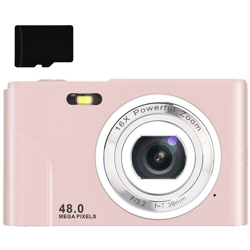 INF digitalni fotoaparat z 48 mp, hd 1080p, 16x zoom, pomnilniška kartica 32 gb pink, (21266070) Cene