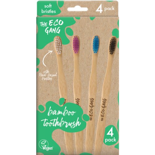The Eco Gang Adult Bamboo Toothbrush, 4 kosi - 4 kos. Cene