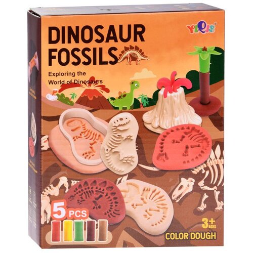  Set izrade fosila dinosaura od plastelina 5 boja Slike