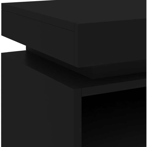  Noćni ormarići s LED svjetlima 2 kom crni 40x39x48,5 cm Slike
