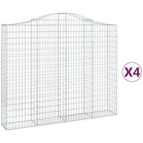  Lučne gabionske ko&amp;scaron;are 4 kom 200x30x160/180cm pocinčano željezo Slike