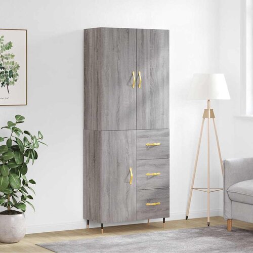  Visoka komoda siva sonome 69,5x34x180 cm od konstruiranog drva Slike