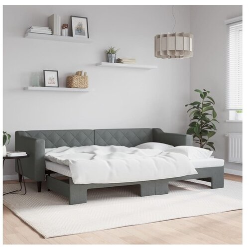 vidaXL Izvlečna dnevna postelja temno siva 80x200 cm blago Cene