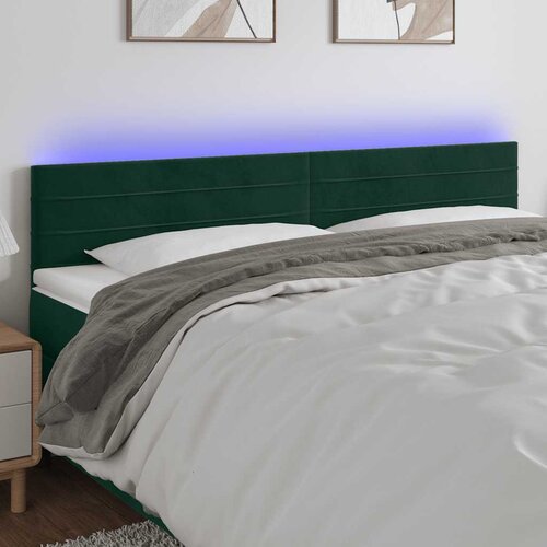  LED uzglavlje tamnozeleno 160x5x78/88 cm bar&scaron;unasto Cijene