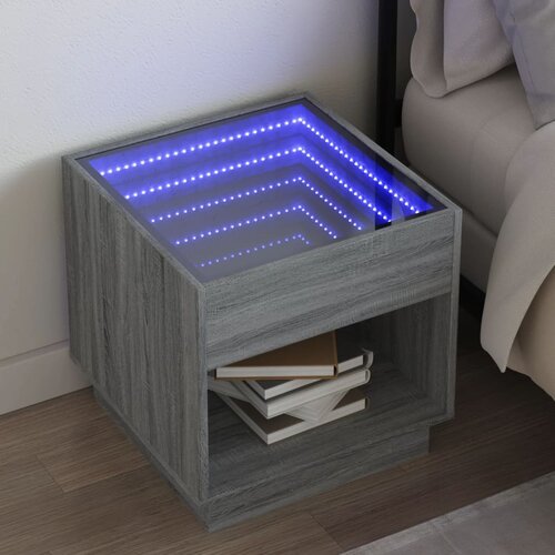 vidaXL Noćni ormarić s beskonačnim LED boja hrasta 50x50x50 cm Cijene