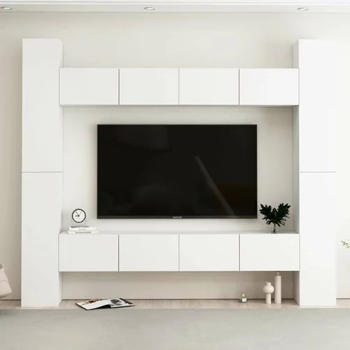  Komplet TV omaric 8-delni bela iverna plošča, (20914193)