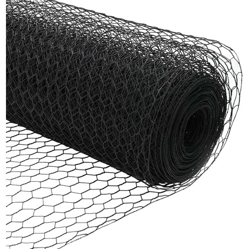 vidaXL Šesterokotna ograja siva 0.6x50 m jeklo Cene