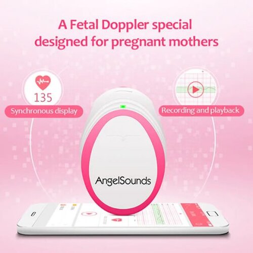  AngelSounds Mini FETAL DOPPLER z aplikacijo in ultrazvočnim gelom Slike