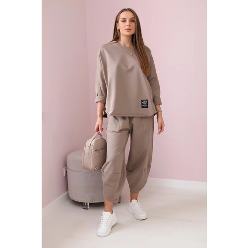 Kesi Cotton set of sweatshirt and pants fango Slike