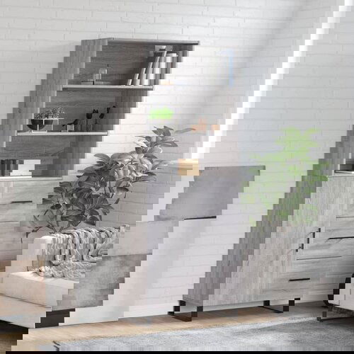 vidaXL Visoka komoda siva sonoma 69,5x34x180 cm inženirski les Cene