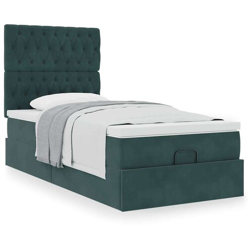  Otomanski posteljni okvir z vzmetnicami zelen 80x200cm žamet, (21653375) Cene