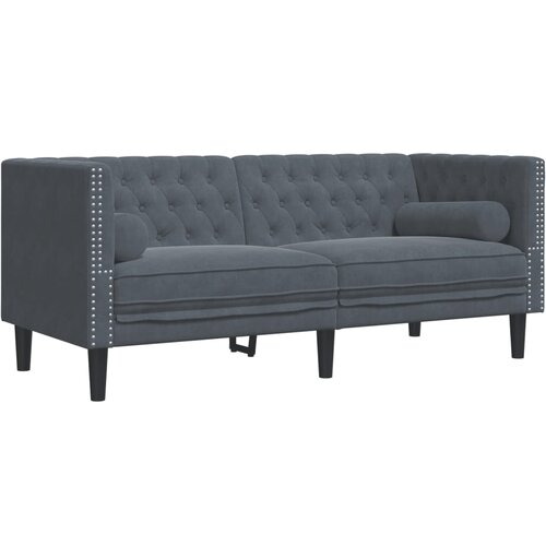 Maison Chic kavč - Sofa - Kanape chesterfield z vzglavniki dvosed temno siv žamet, (21727357) Cene