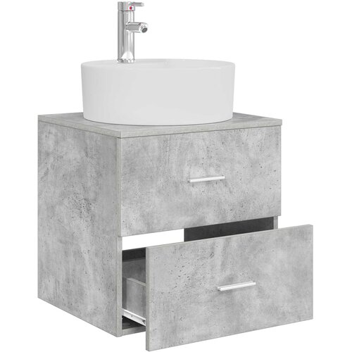  Umivaonik s policom Betonska siva 49,5 x 44,5 x 65 cm Slike