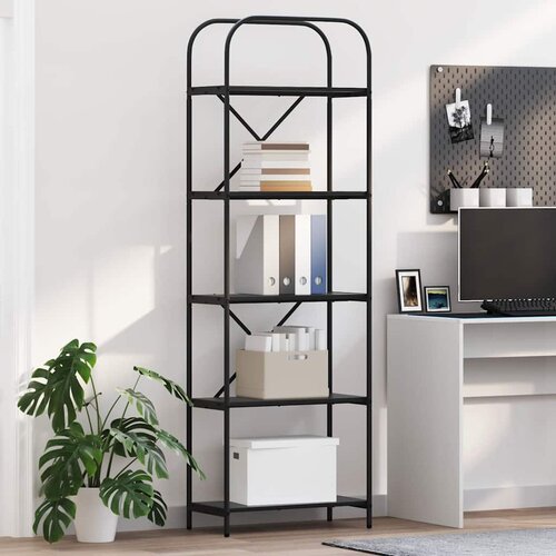 vidaXL Knjižna polica Črni hrast 60 x 30 x 183 cm Konstruiran les Cene