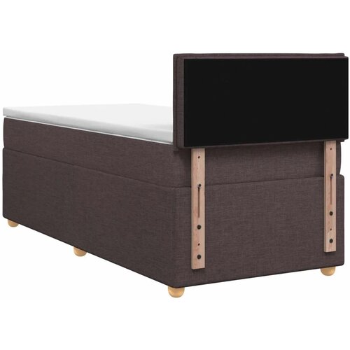 Boxspring krevet s madracem Tamno smeđa 100 x 200 cm Tkanina - Tamno smeđa 100 x 200 cm Dizajn linija Slike