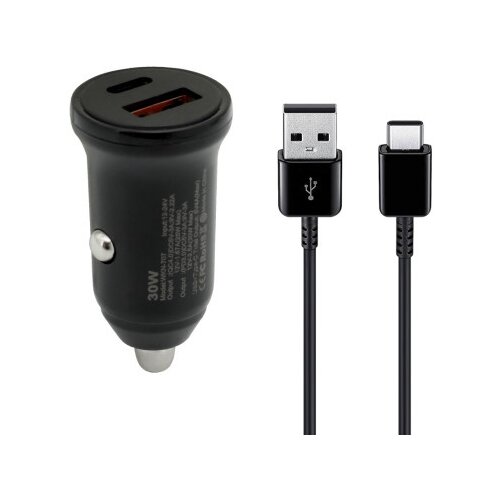  Auto punjac 30w usb-a + type-c ulaz sa usb-a na type-c kablom sivi ( A722 ) Slike