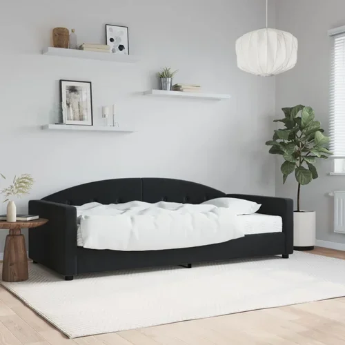  Dnevni krevet s madracem crni 90 x 200 cm baršunasti