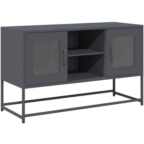 Maison Chic TV omarica - TV stojalo - Televizijska omarica antracitna 100,5x39x60,5 cm jeklo, (21699132) Slike