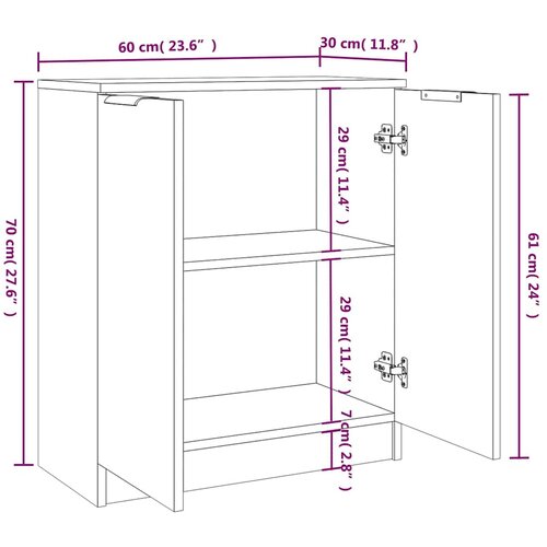 Komoda 2kom boja hrasta sonome 60x30x70cm od konstruiranog drva Smeđa Slike