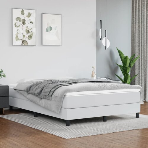 VidaXL Box spring posteljni okvir bel 140x200 cm umetno usnje Slike