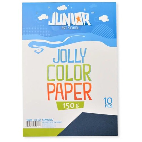 Junior jolly Color Paper, papir u boji, 150 gr, A4, 10K, odaberite nijansu Teget Slike