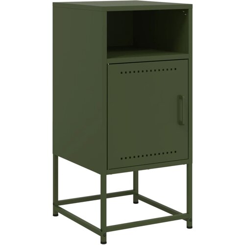 Maison Chic Nočna omarica - Nočna miza olivno zelena 36x39x78 cm jeklo, (21687701) Slike