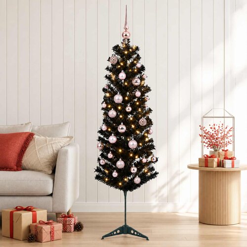  Umjetno usko božićno drvce s kuglicom 150 cm 150 LED lampica Cene