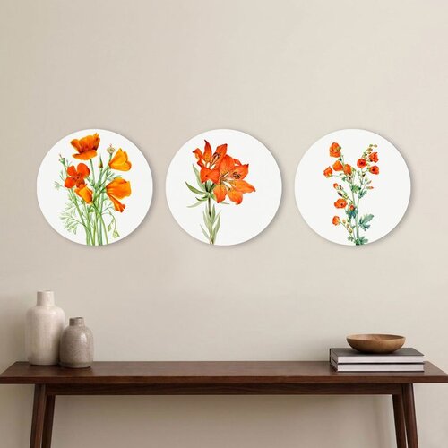 WALLXPERT 3YMDF11910 Multicolor Decorative MDF Painting (3 Pieces) Cene