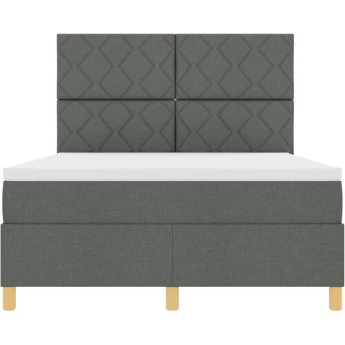 VidaXL Box spring krevet Tamno siva 140 x 190 cm tkanina Slike