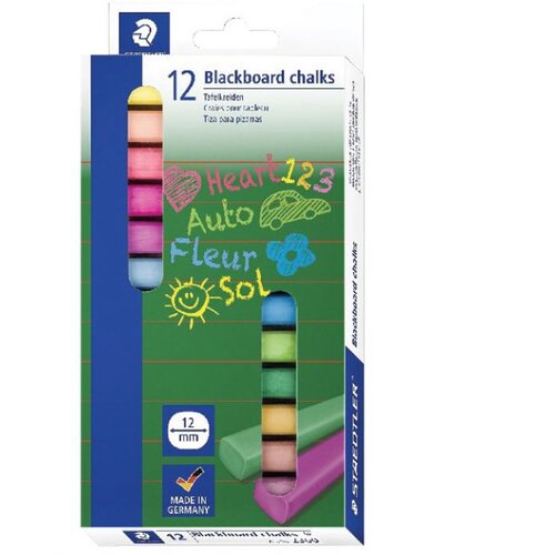  KREDA &Scaron;KOLSKA ČETVRTASTA BESPRA&Scaron;NA FI-12 MM PK12 STAEDTLER 2360 SORTIRANO BLISTER Cene