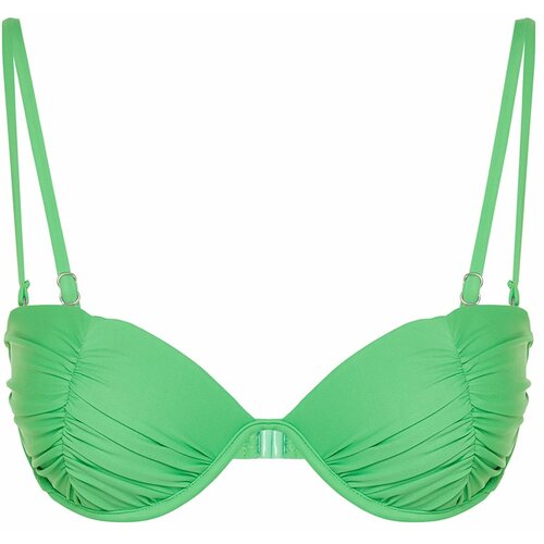 Trendyol Green Balconette Draped Bikini Top Cene
