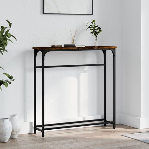 vidaXL Konzolna mizica dimljen hrast 75x19,5x75 cm inženirski les Cene