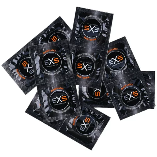 EXS Black - kondom od lateksa - crni (12 kom)