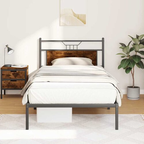 Furnova Posteljni okvir brez vzmetnice hrast 100x190 cm inženirski les, (21931110) Slike