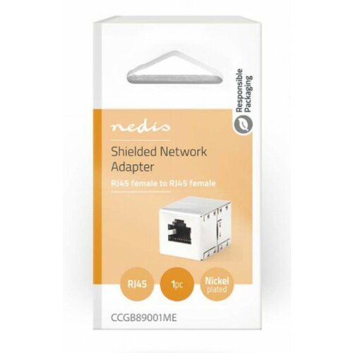 Nedis CCGB89001ME network coupler, CAT5, shielded, RJ45 female, ABS Cene
